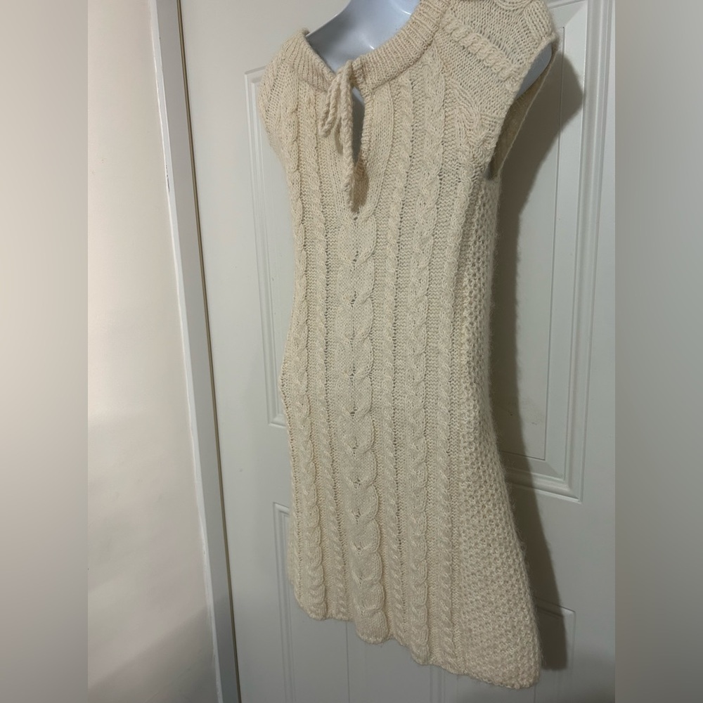 Anthropology Sleeveless Cable Knit Dress with Pocket Details - Cream - Picture 2 of 7